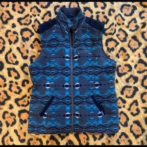 Powder River reversible vest Turq & Grey Aztec